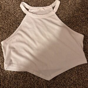 Le Lis White Ribbed Crop Top